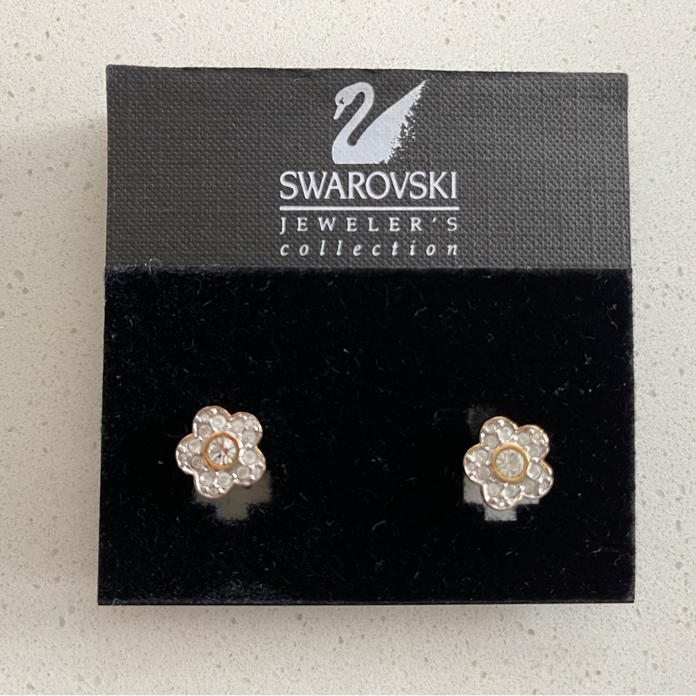 Swarovski Crystal Floral Stud Earrings